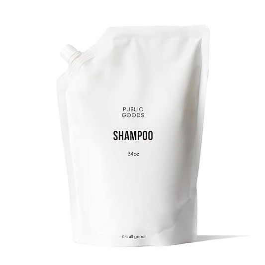 Public Goods Shampoo for Women & Men | Natural Gentle Shampoo to Cleanse & Nourish All Hair Types | Made with Organic Essential Oils | Sulfate & Paraben Free | Vegan | Made in Canada | 34 Fl Oz Refill