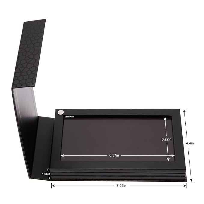 3-Layer Rotation Magnetic Palette 3 in1 Empty Makeup Palette Storage Box for Eyeshadow Lipstick Blush Powder (Black)