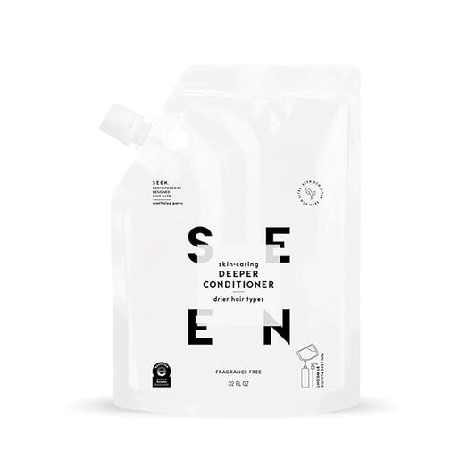 SEEN Deeper Conditioner Eco-Refill, Fragrance Free - Non-Comedogenic & Sulfate-Free Hair Conditioner- Dermatologist-Developed - Safe for Sensitive & Acne Prone Skin