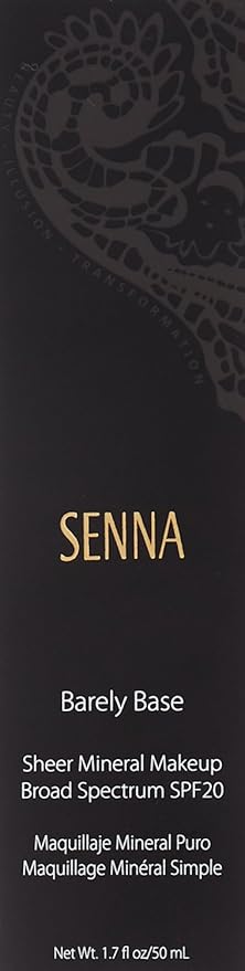 Senna Cosmetics Barely Base Sheer Mineral Makeup SPF 20, Medium, 1.7 Fluid Ounce