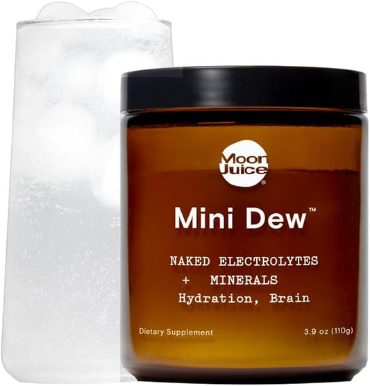 Moon Juice - Mini Dew Electrolytes Powder - Naked (Unflavored), 30 Servings - 2in1 Electrolytes & Minerals - Hydration Powder - Magnesium, Calcium, Potassium & Pink Salt - Sugar Free, Vegan, Non GMO