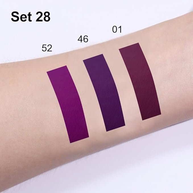 evpct 3Pcs Burgundy Red Black Dark Purple Matte Lip Liner & Liquid Lipstick Stain Makeup Set for Women, Lip Liner Stain Long Lasting Waterproof Smudge Proof, Cruelty Free Lip Makeup 24 hours originale