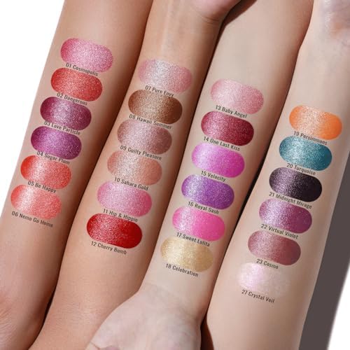 Oulac Orange Red Lipstick for Women with Metallic 3D Shine Lightweight Hydrating Formula, High Impact Lip Color, Vegan Beauty, Full Coverage Lip Makeup, Christmas Gifts for Women, Dangerous(02)
