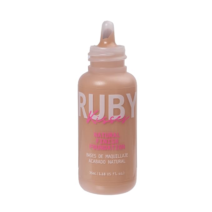 Ruby Kisses Liquid Foundation Medium Coverage, Lightweight, Natural Finish, Face Makeup for All Skin Type, Korean Makeup (Rich Tan)