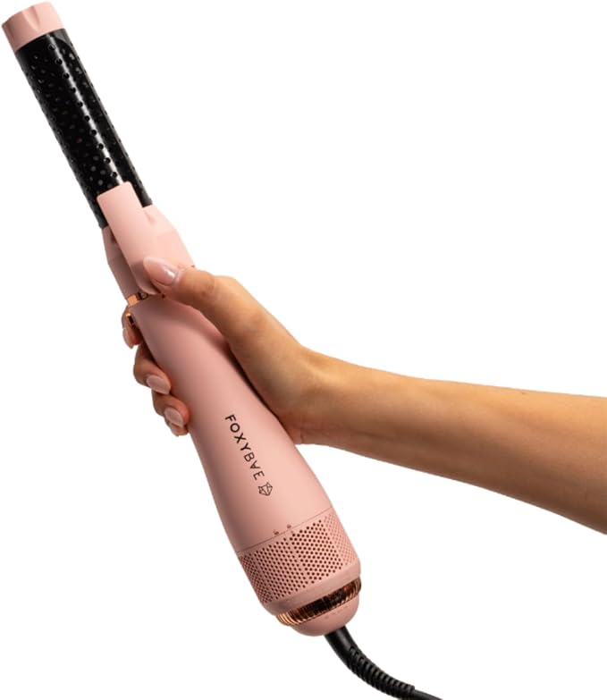 FoxyBae 4-in-1 Hot Air Styler: Blow Dryer Brush, Diffuser, Curling Barrel & Drying Cylinder - Blush Super Styler