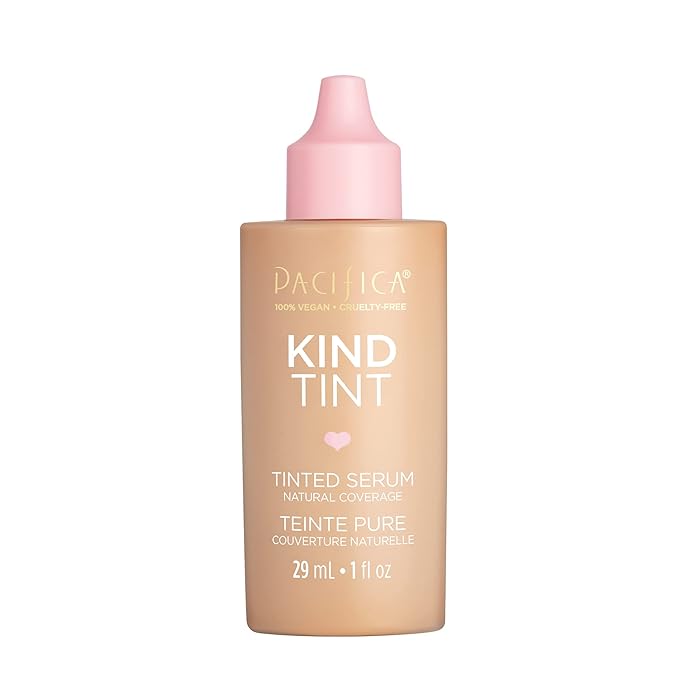 Pacifica Beauty Kind Tint Tinted Serum, Skincare, Vegan Collagen, Hyaluronic Acid, Vitamin C, Niacinamide, Caffeine, Hydrating, Lightweight Foundation, Natural Dewy Skin, Shade 17, 1 fl oz (1 Count)