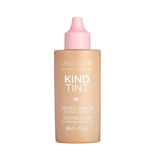 Pacifica Beauty Kind Tint Tinted Serum, Skincare, Vegan Collagen, Hyaluronic Acid, Vitamin C, Niacinamide, Caffeine, Hydrating, Lightweight Foundation, Natural Dewy Skin, Shade 17, 1 fl oz (1 Count)