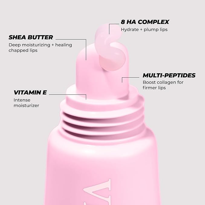 Vitamasques Lip Butter Balm Vanilla Creme, Korean Lip Balm - Peptide Lip Treatment - Lip Balm Hydrating - Light Tinted Lip balm - Made in Korea - 0.33 fl.oz