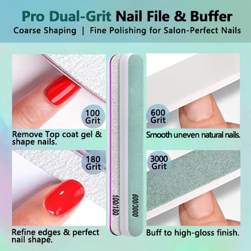 Gel Nail Polish Remover Kit, Gel Remover for Nails No Need Soaking or Wrapping, Easily and Quickly Removes in 3-5 Minutes, with Cuticle Pusher & Scraper