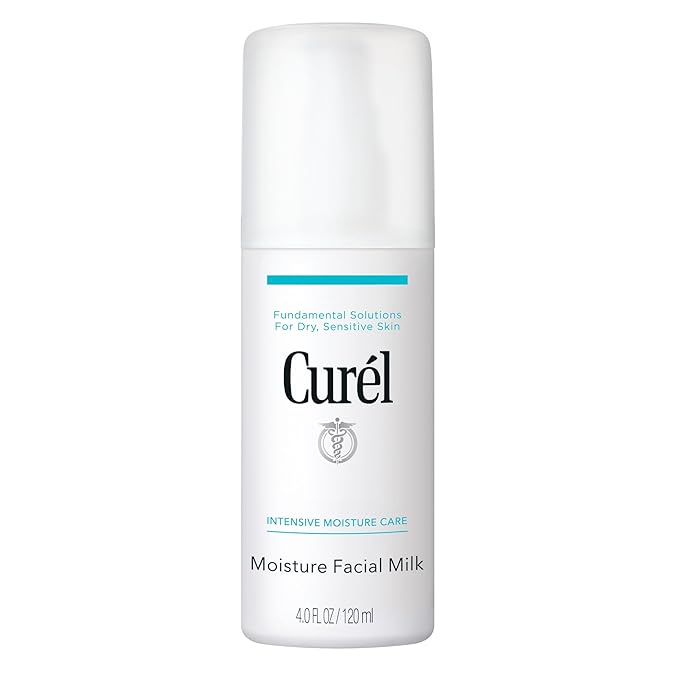 Curel Japanese Skin Care Moisture Facial Milk Moisturizer, Daily Face Lotion for Dry Sensitive Skin, pH Balanced, Unscented Advanced Ceramide Care Face Cream without Drying Alcohols, 4 oz