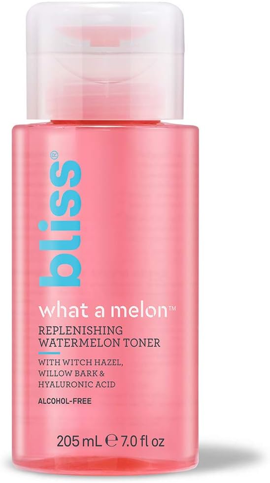 Bliss What a Melon Replenishing Watermelon Hyaluronic Acid Toner - 7 Fl Oz - Witch Hazel & Willow Bark - Hydrates, Refreshes and Energizes Tired Skin - Clean - Vegan & Cruelty-Free