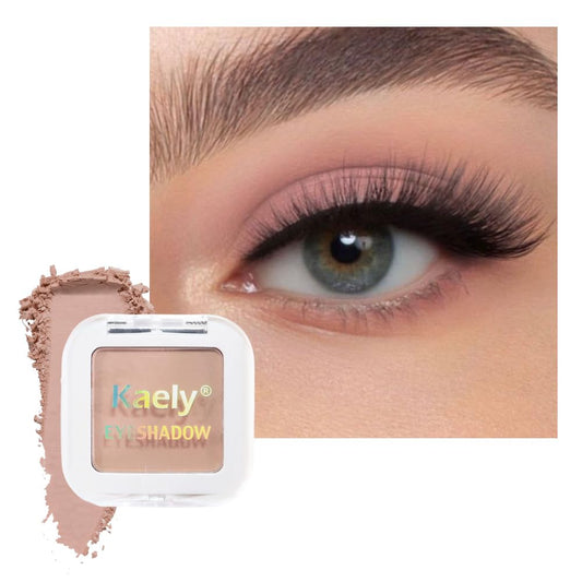 Kaely Pressed Single Eyeshadow Makeup, Little Beige Dress Matte Highly Pigmented Monochrome Eye Shadow Palette, Waterproof Neutral Powder Mini Eyeshadow, sombras para ojos, Lightweight Blendable, 19