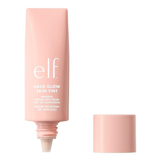 e.l.f. Halo Glow Skin Tint SPF 50, Tinted Moisturizer For Light, Buildable Coverage, Creates A Natural Glow, Vegan & Cruelty-Free, 6 Light Cool