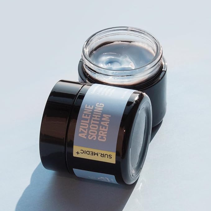 SURMEDIC AZULENE Moisturizing Soothing Cream, Calming Cream for Sensitive Skin, Daily Facial Moisturizer for Barrier Repair, Blemish Relief Care, Korean Skincare 50ml, 1.69 oz