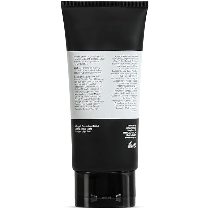 Anthony All-Purpose Facial Moisturizer – Men’s Hydrating Lotion for Dry Skin – Lightweight, Non-Comedogenic, Anti-Aging Formula – 3 Fl Oz