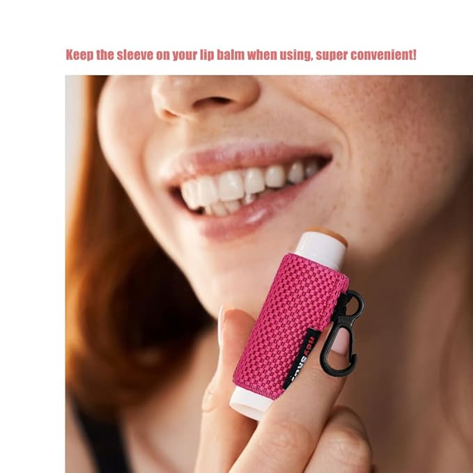 3PCS Lip Balm Holder Sleeves Chapstick Holder Keychain Lipstick Sleeves Lip Gloss Holder Keychain Chapstick Elastic Sleeves