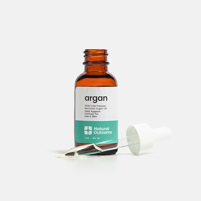Argan Oil 100% Pure Moroccan Cold-Pressed Face, Body and Hair Lightweight Oil for Moisturizing, Hydrating & Skin Nourishment, 1 oz