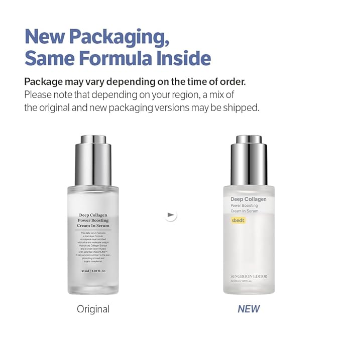 SUNGBOON EDITOR Deep Collagen Anti-Wrinkle Cream In Serum | Volufiline, Real Collagen, Skin Volumizing, Glass Skin, Elasticity for Aged Skin, Korean Skin Care, Serum for Face, 1.01 fl. oz