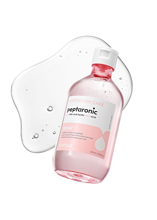 Snp 6 Peptides + 5 Hyaluronic Acid Facial Toner | Moisturizing, Soothing & Firming Korean Skincare for Dry & Sensitive Skin | Daily Face Toner | Peptaronic | 10.8 Fl Oz