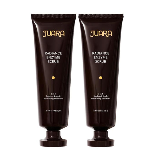 JUARA - Radiance Enzyme Scrub | Sensitive Exfoliant | Brightening Facial Cleanser | Pore Clarifier | Invigorating, 3-1 Face Wash | Cruelty Free, Paraben & Sulfate Free, Vegetarian | 2.5 oz (2 Pack)