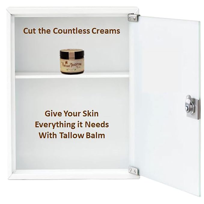 Vintage Tradition Beef Tallow All Purpose Balm - Healing, Hydrating Luxurious Skin Care Salve Replaces Body Lotion, Hand Cream, More - Essential Oil, Olive Oil, and Grass-Fed Tallow, 2 fl. oz.