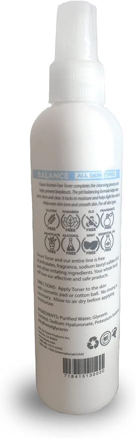 Cleure Alcohol Free Toner for Sensitive Skin - Balancing pH Toner for Face - Paraben, Salicylate, & Fragrance Free (8 oz, Pack of 1)