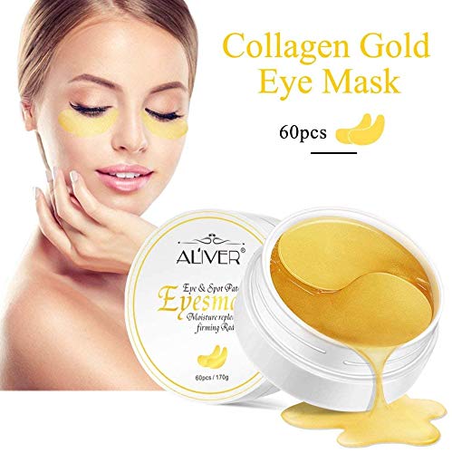 30 Pairs Under Eye Treatment Patches,24k Gold Under Eye Mask for Wrinkles,Puffy Eyes & Bags,Dark Circles,Under Eye Gel Pads,Eye Mask with Hyaluronic Acid