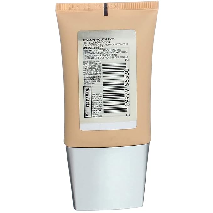 Revlon Youth Fx Fill + Blur Foundation, Nude, 1 Fluid Ounce