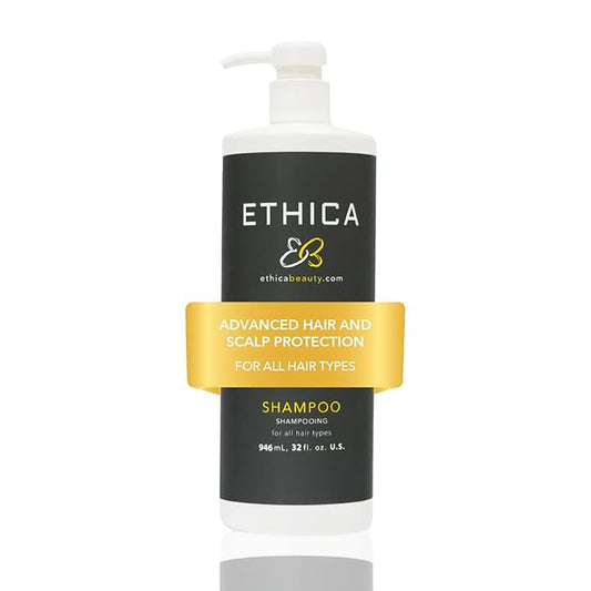 Sulfate-Free Salon-Grade Anti-Aging Moisturizing Shampoo, Hypoallergenic Scalp & Hair Growth Formula, For All Hair Types - Paraben Free, Gluten Free, Fragrance Free, 32 Oz.