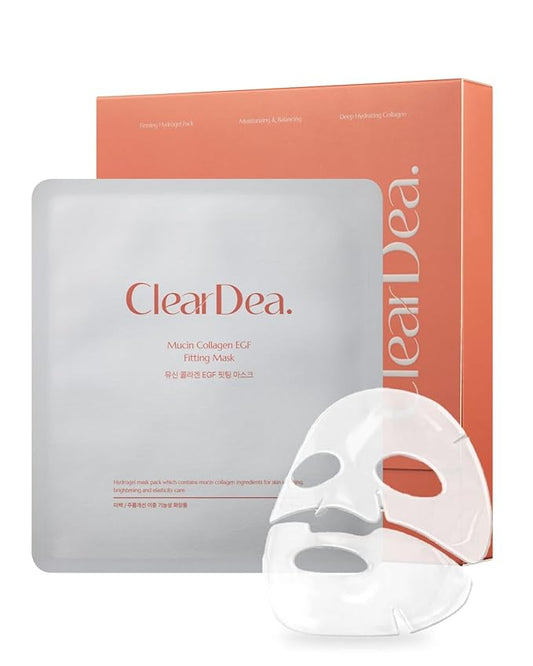 Mucin Collagen EGF Mask (Plant Mucin & 7 Collagen Complex) Hydrogel Sheet for Overnight Moisturizing Skincare, 5 Pack – Bestselling Korean Face Mask, Glass Skin Glow Up Essentials