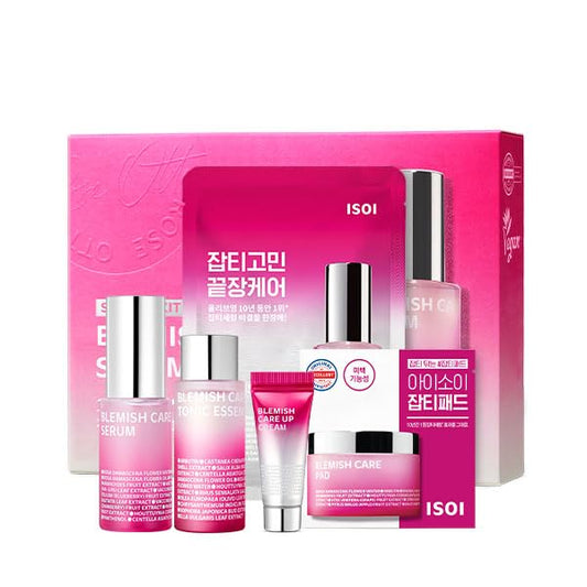 ISOI Blemish Care Up Serum Gift Set, Korean Skin Care for Hydration & Radiance – Full Size or 5-Step Travel Kit Options (5-Step Special Kit (1.77 fl.oz))
