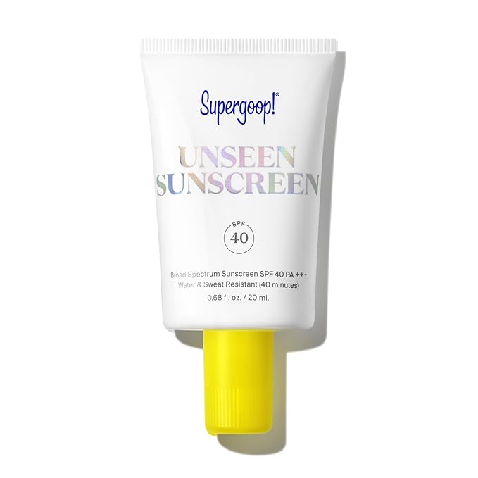 Supergoop! Unseen Clear Face Sunscreen - SPF 40 - Invisible + Broad Spectrum + Makeup-Gripping Primer - Weightless, Scentless, Oil Free - For All Skin Types & Tones - 0.68 fl oz