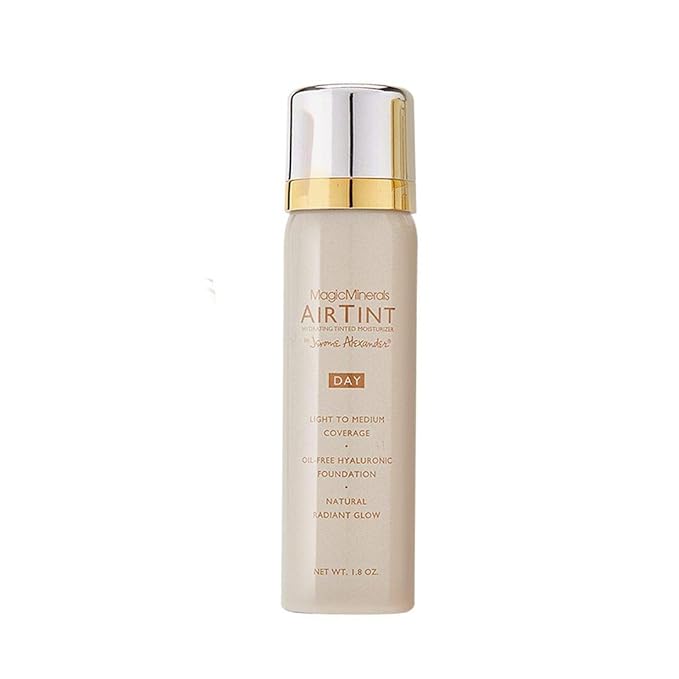 Jerome Alexander MagicMinerals AirTint Tinted Moisturizer AirBrush Spray Light Shade | Tinted Moisturizer Spray with Anti-Aging Ingredients | Light Medium