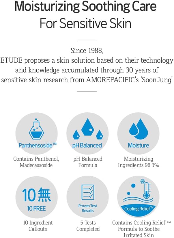 ETUDE SoonJung pH5.5 Relief Toner, Toner for Face, Hydrating Toner for Sensitive Skin, Vegan Face Toner, Panthenol, Madecassoside, Moisturizer, Korean Skin Care, Korean Toner, Beauty (11.83 Fl Oz)