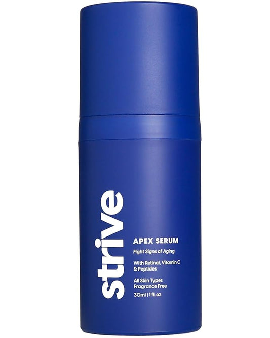 Strive - Anti-aging Retinal Serum - 0.1% Retinaldehyde, 10% Peptides & 2% Vitamin C E Ferulic Face Serum. Brightening, Firming, Wrinkle & Fine Line Reducing - Fragrance Free Anti aging Skincare - 30mL