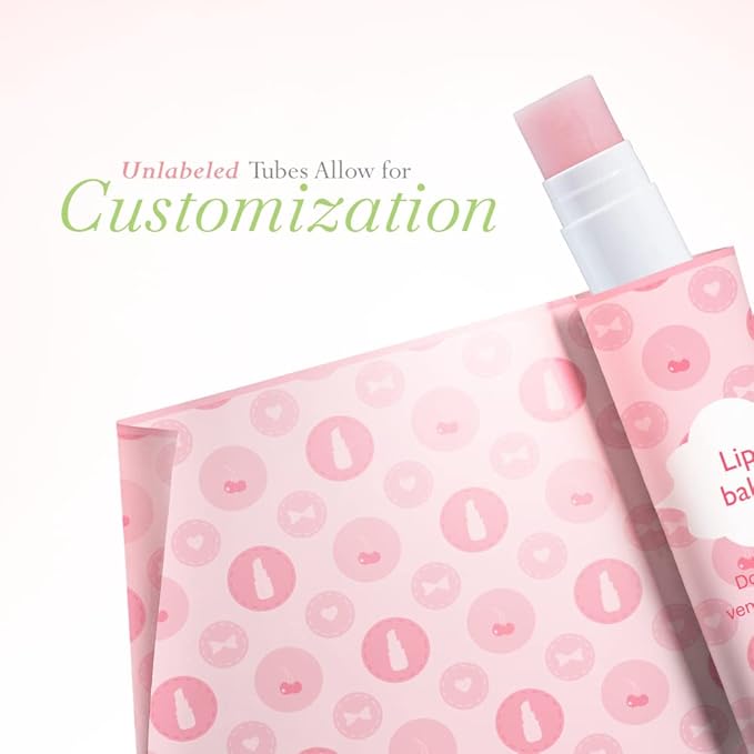 Lip Balm Bulk Unlabeled - Made in USA Bulk Chapstick - Natural Ingredients Vitamin E Shea Butter - Custom Chapstick Bulk For Party & Wedding Favors