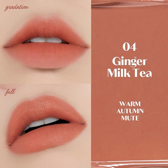 ETUDE Fixing Tint #04 Ginger Milk Tea (4g) | Long Lasting High Pigmented Liquid Lipstick | Waterproof Lightweight Matte Finish Lip Stain | Full Coverage | Korean Makeup, Kbeauty