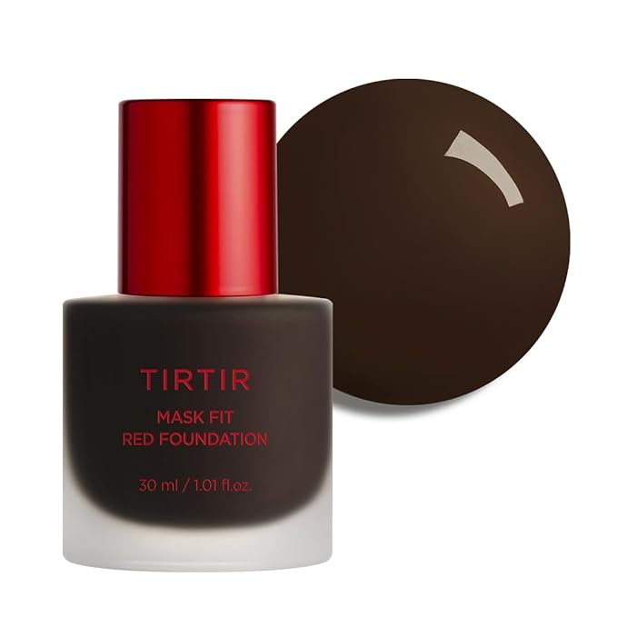 TIRTIR Mask Fit Red FoundationㅣLong Lasting Flawless Coverage, Energy Essence, Lightweight, Hydrating, Pore-Blurring, Breathable Satin Finish, Makeup, Radiant Skin, #55N Espresso, 1.01 Fl Oz