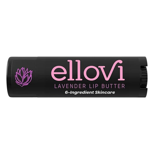 Natural Lip Butter Lip Balm - Lavender - Pure Enough to Eat - Made With Just 6 Vegan Ingredients - 100% Natural & Organic Moisturizing Lip Care for All Day Hydration (Single)