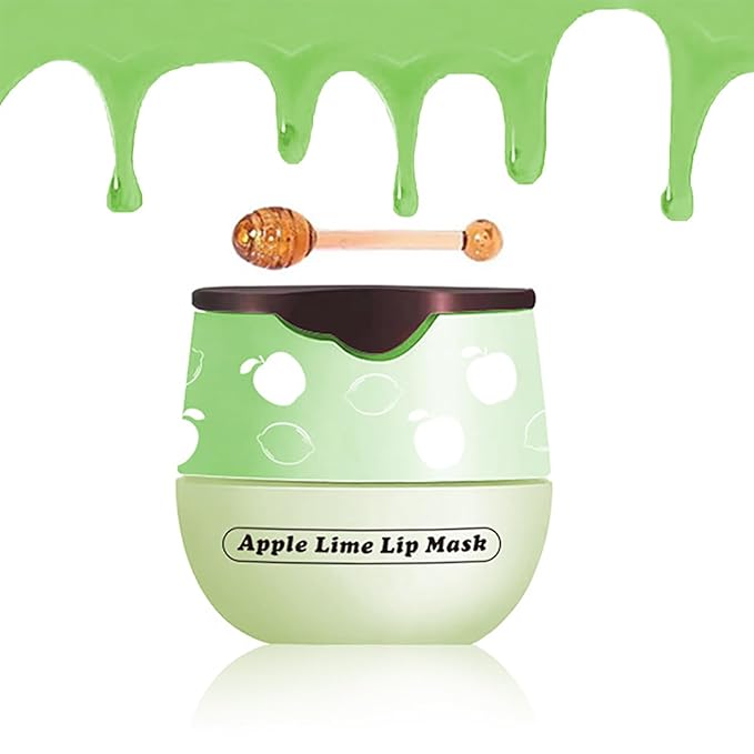 Apple Lime Lip Balm, Honey Strawberry Apple Watermelon Lip Mask, Vitamin E Lip Masks, Moisturizing Lip Sleeping Mask, Lip Balm With Stick, Lip Scrubs Exfoliator (Apple Lime）