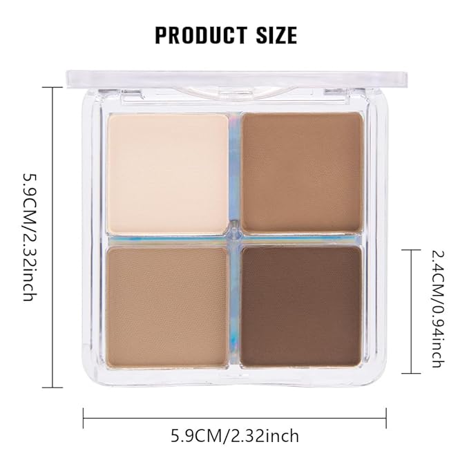evpct Nude Brown Matte Powder Eyeshadow Quad Palette, Light Nude Pink Natural Dark Brown Matte Smoky High Pigmented Mini Eye Shadow Palette Makeup for Women, Waterproof Smudge Proof Vegan Cruelty-free