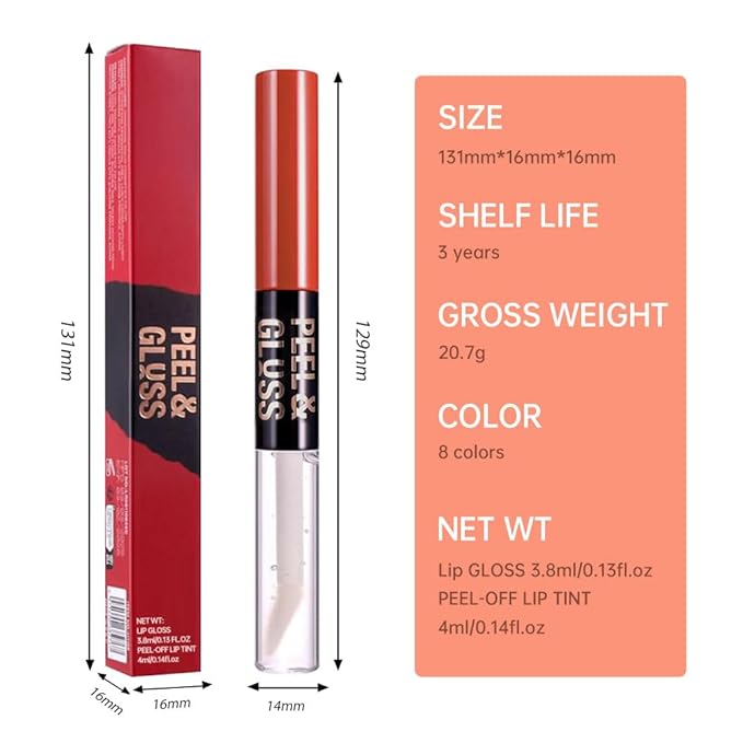 Cool Taupe Peel Off Lip Gloss Masque , Lip Stain Peel Off Tattoo-Peel Off Lip Tint and Lip Oil 2-in-1,Long Lasting Waterproof Transfer-proof Lip Mask Lip Gloss Peel Off Lip Liner,for All Skin Type 06#
