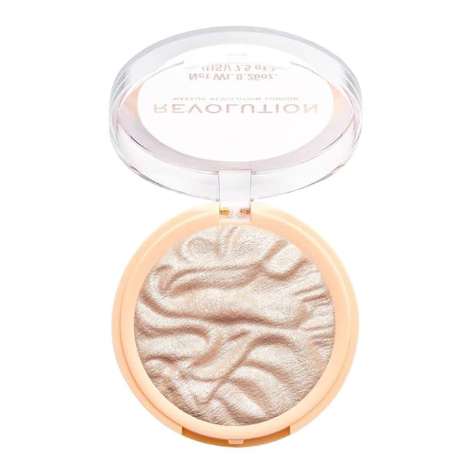 Revolution Beauty, Reloaded Pressed Powder Highlighter, Intensely Pigmented for a High Impact Dewy Finish, Just My Type, 0.22 Oz.