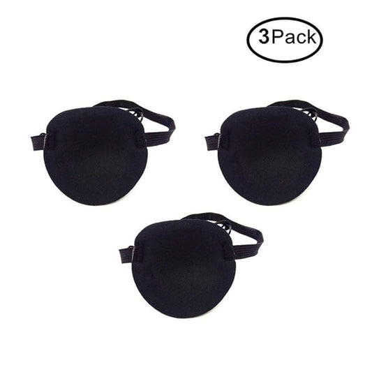 Eye Patch Adult Kid's Adjustable Soft and Comfortable Eye Patch Single Eye Mask for Recovery Eye Amblyopia Halloween Party Decoration 3 Pack
