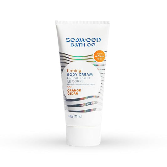 Seaweed Bath Co. Firming Body Cream, Orange Cedar Scent, 6 Ounce, Skin Toning Hand & Body Lotion Moisturizer for Dry Skin, with Sustainably Harvested Seaweed, Chlorella, Green Coffee Bean