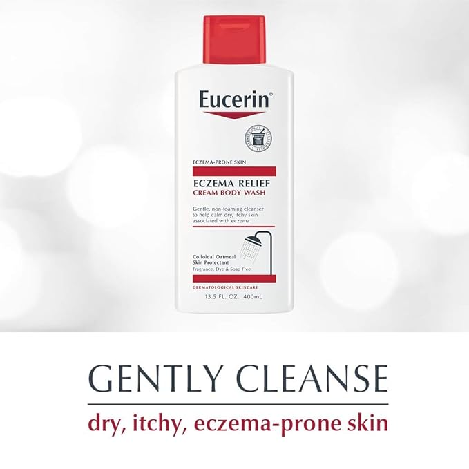 Eucerin Eczema Relief Cream Body Wash, Eczema Body Wash with Colloidal Oatmeal, Ceramide-3 and Licorice Root Extract, 13.5 Fl Oz Bottle