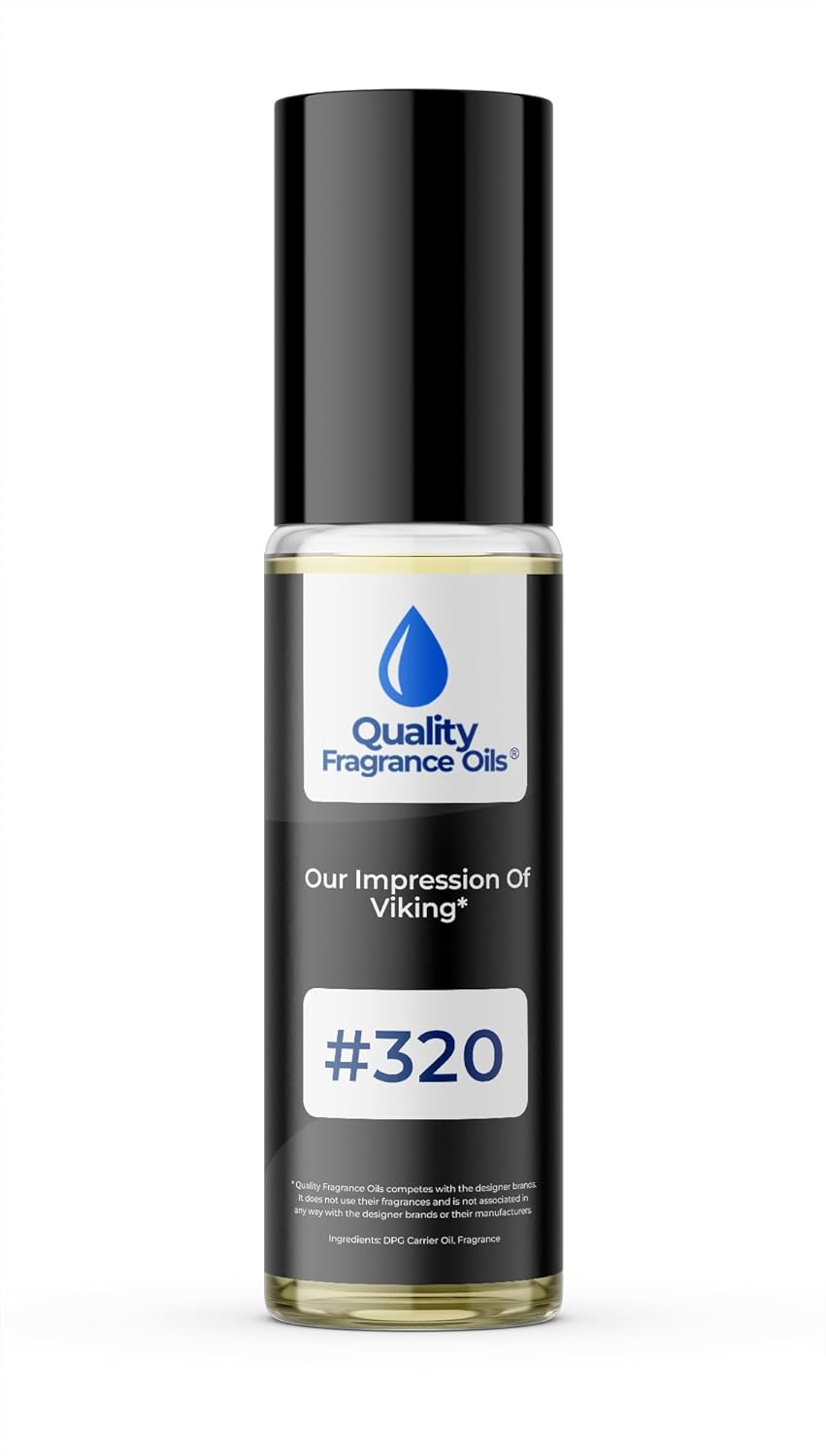 Quality Fragrance Oils' Viking Impression #320 | Long-Lasting Perfume Oil, Alcohol-Free, Strong Scent, 10ml Roll-On | Affordable Alternative to Designer Fragrances