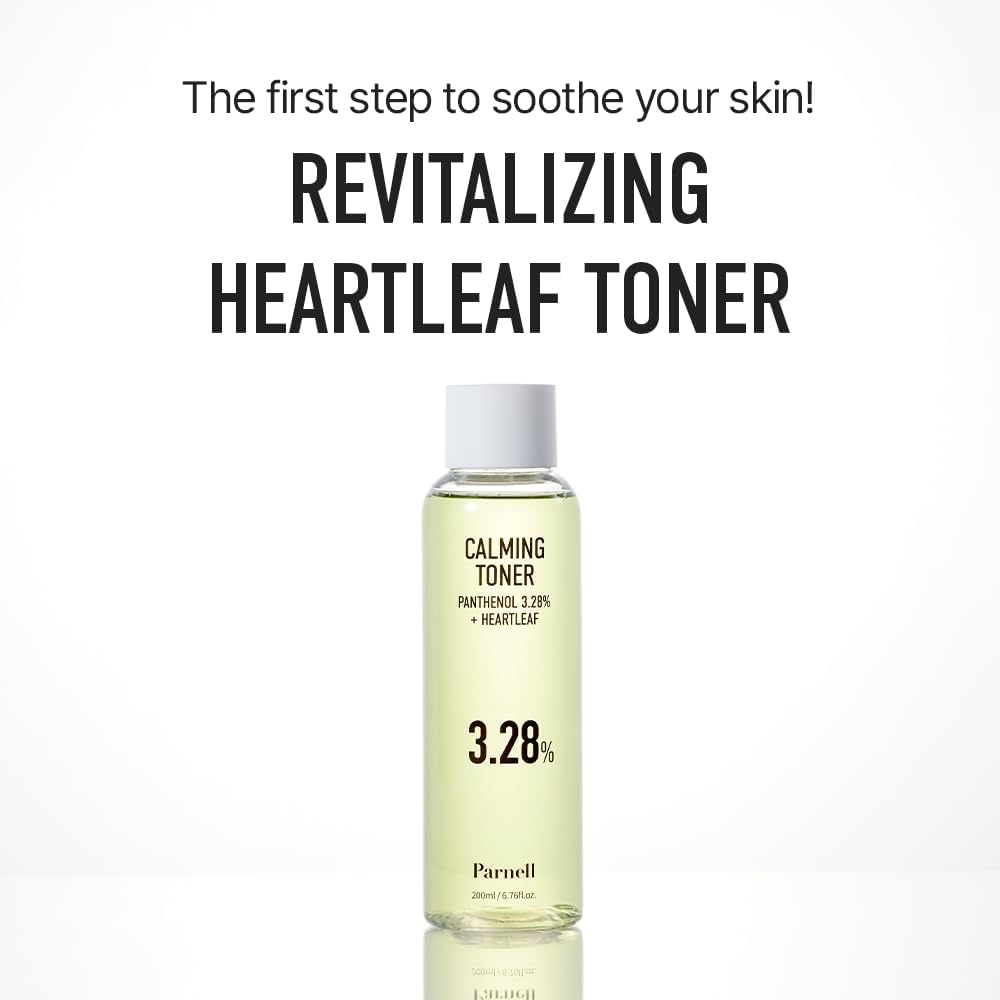 Parnell Panthenol 3.28% | 200ml / 6.76 fl.oz. | Heartleaf Calming Toner 200ml, Soothing Hydrating Toner, Korea Skin Care, Korea Beauty