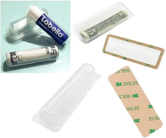 WESAPPINC Clear Chapstick Pouch Plastic Lip Balm Pouches for Gift Cards & Money Cards,Lip Balm Plastic Cover with Adhesive (100PACK)