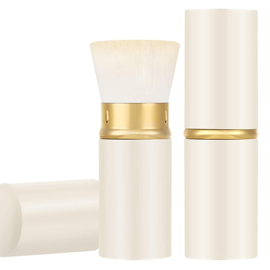 Falliny Retractable Foundation Makeup Brushes, Travel Kabuki Powder Brush Portable Liquid Foundation Sunscreen Brush with Cover for Blending Liquid, Bronzer,Cream or Flawless Powder Cosmetics